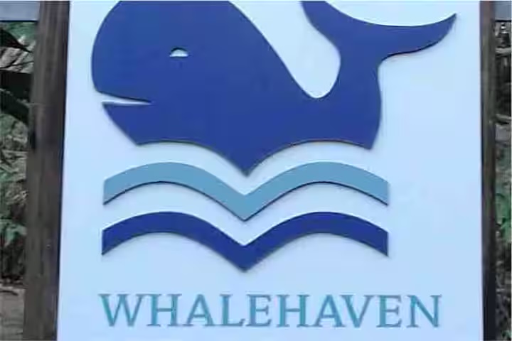 The Whalehaven sign at the gate on Bel Mar Crescent
